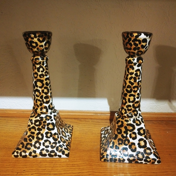 b ware malibu Other - B Ware Malibu Ceramic Leopard candlestick holders